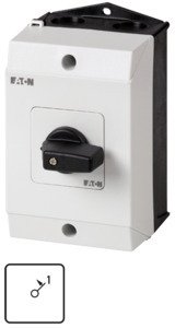 Фотография товара 'Eaton Переключатель управления в корпусе, 2P, Ie = 12A, Пол. I <1, 45 °, 48х48 мм T0-1-15322/I1'