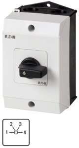 Фотография товара 'Eaton Ступенчатый переключатель в корпусе 1P, Ie = 12A, Пол. 1-4, 45 ° 48х48 мм T0-2-8231/I1'