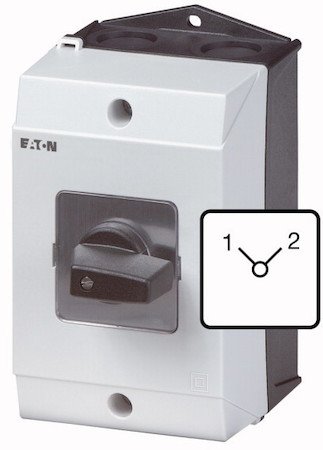 Фотография товара 'Eaton Кулачковый переключатель в корпусе, 2P, Ie = 32A, Пол. 1-2, 90 ° 48х48 мм T3-2-8221/I2'