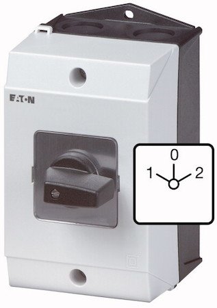 Фотография товара 'Eaton Реверсивный переключатель, 2P, Ie = 32A, Пол. 1-0-2, 45 ° 48х48 мм T3-2-8400/I2'