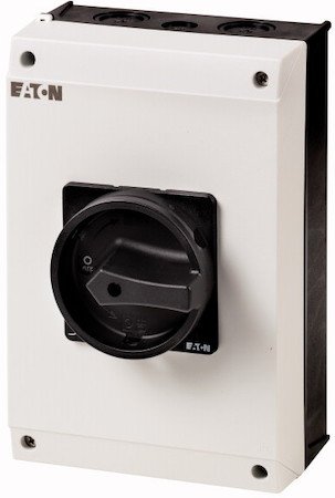Фотография товара 'Eaton Главный выключатель в корпусе, специальная конструкция, 1 контактный модуль, Ie = 63A, черная ручка, 0-1 T5B-1-SOND*/I4/SVB-SW'