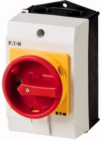 Фотография товара 'Eaton Главный выключатель в корпусе 6P Plus2 НО, Ie = 12А, рукоятка красная, 0-1, 90 ° T0-4-8903/I1/SVB'