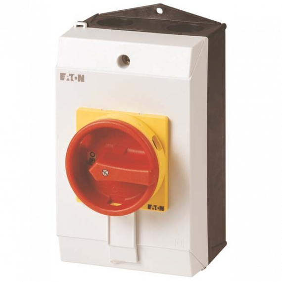 Фотография товара 'Eaton Главный выключатель в корпусе 4p, Ie = 25A, красная ручка, 0-1, 90 ° T3-2-8324/I2/SVB'