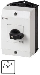 Фотография товара 'Eaton Ступенчатый переключатель в корпусе, 2P, Ie = 12A, Поз. 1-4, 45 ° 48х48 мм T0-4-15138/I1'