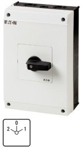 Фотография товара 'Eaton Кулачковый переключатель в корпусе 4p, Ie = 63A, Поз. 2-0-1, 45 ° 88x88mm T5B-4-88/I4'