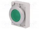 Eaton Кнопка плоская 30мм, зеленая, с подсветкой M30C-FDL-G